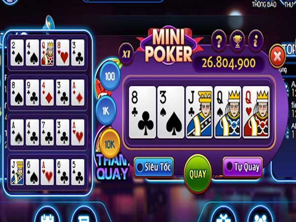 Bật mí bí kíp nổ hũ jackpot khi chơi Mini Poker