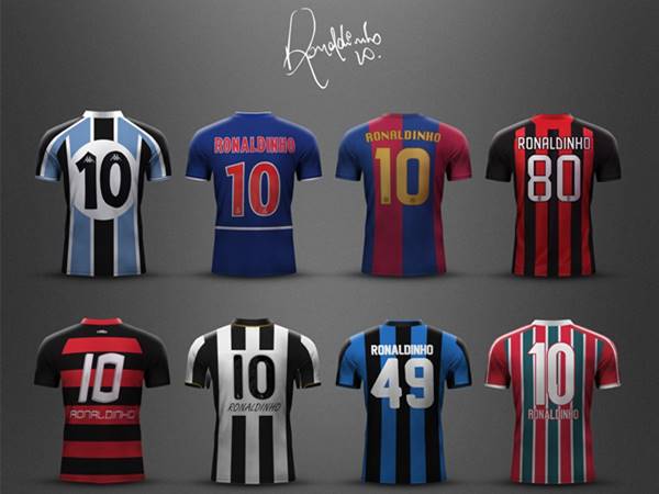 Khám phá sự thay đổi số áo của Ronaldinho qua từng CLB