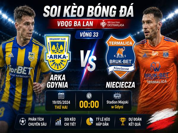 Soi kèo bóng đá Arka Gdynia với Nieciecza 00h00 ngày 19/05